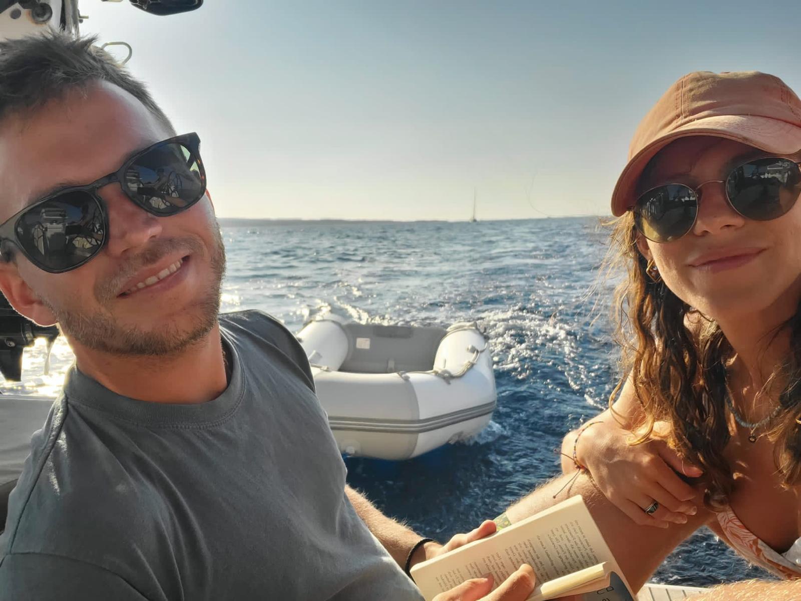 Erica and Stefan, sea in the background