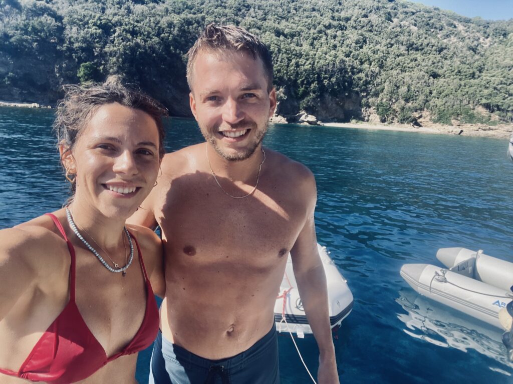 Erica and Stefan after swim