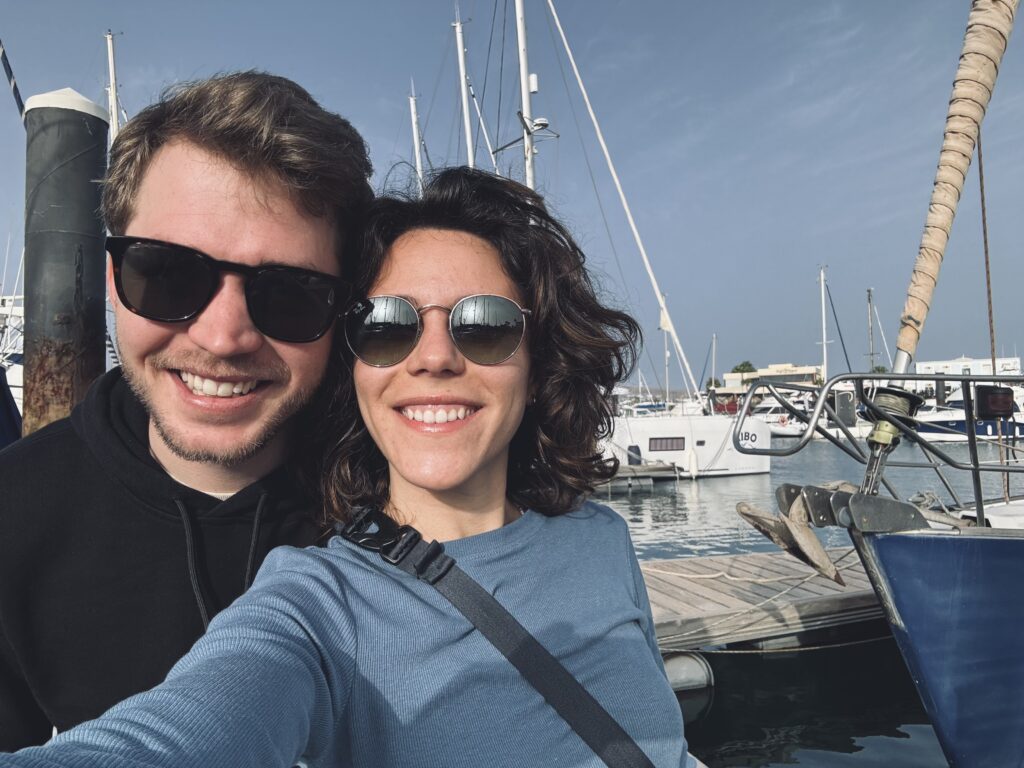 Erica and Stefan in the marina