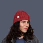 Handmade VAGOBEANIE in its wine red variation SARAH