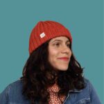 Handmade VAGOBEANIE in its orange variation SUNDAY