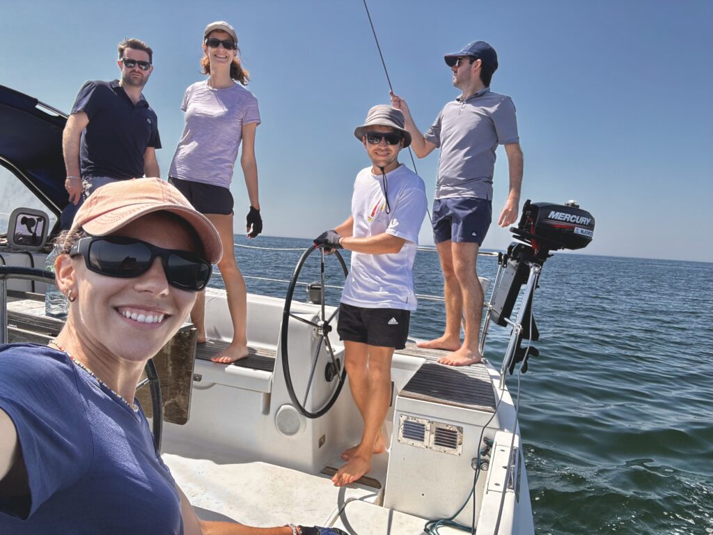 Sailing crew in Brittany