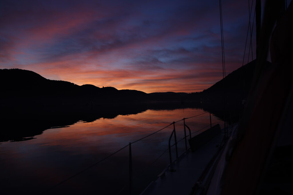 Sunrise from Sailboat in Greece, WInter
